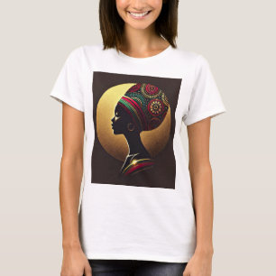 Elegant African Woman Portrait Illustration T-Shirt