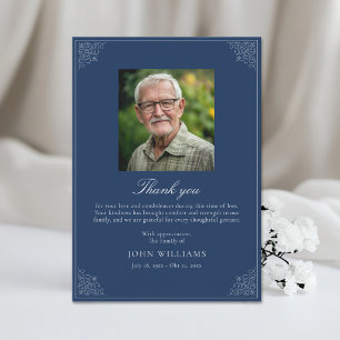 Elegant After Funeral Memorial Sympathy Photo Thank You Card