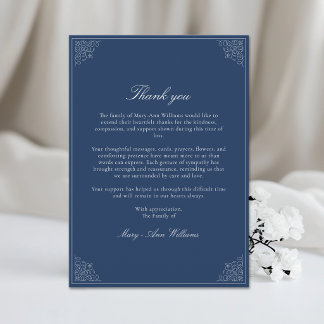 Elegant After Funeral Memorial Sympathy Thank You Card