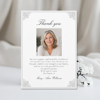Elegant After Funeral Memorial Sympathy Thank You Card