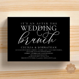 Elegant After The Wedding Brunch, Classy Black Invitation