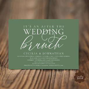 Elegant After The Wedding Brunch Forest Sage Green Invitation