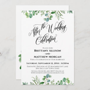 Elegant After the Wedding Celebration Eucalyptus Invitation