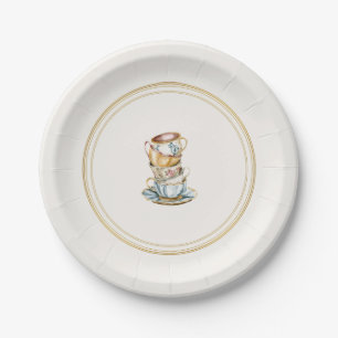 Elegant Afternoon Tea Bridal Shower Paper Plates