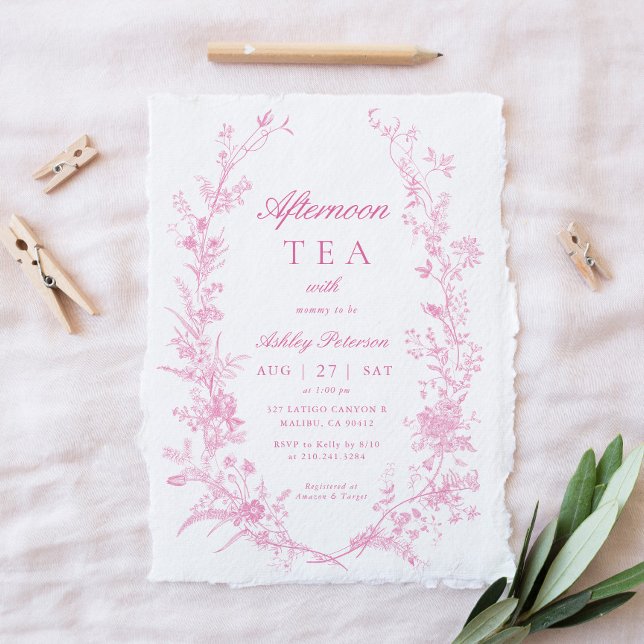 Elegant Afternoon Tea Party Girl Baby Shower Invitation (Creator Uploaded)