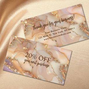 Elegant Agate Glitter Business Discount Card