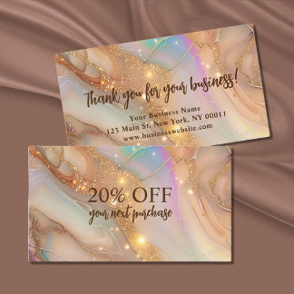 Elegant Agate Glitter Business Discount Card