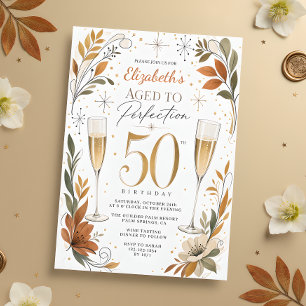 Elegant Aged to Perfection 50th Birthday Invitation