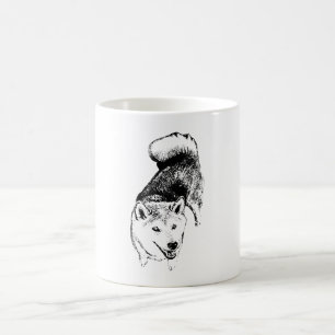 Elegant Akita Dog Mug – Artistic Ink Portrait