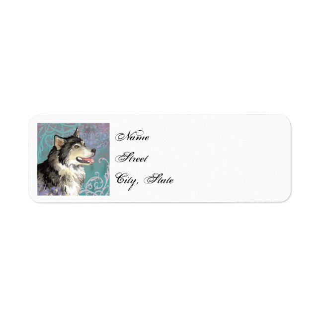 Elegant Alaskan Malemute Return Address Label (Front)