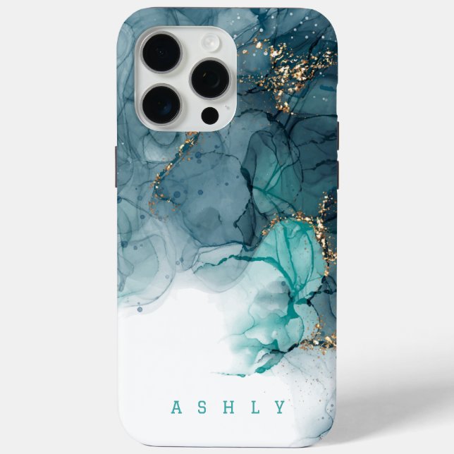  Elegant Alcohol Black Gold Glitter Marble Case-Mate iPhone Case (Back)