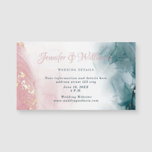 Elegant Alcohol Ink Blush Blue Watercolor Modern