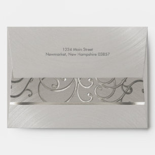 Elegant All Silver Filigree Swirls Envelopes