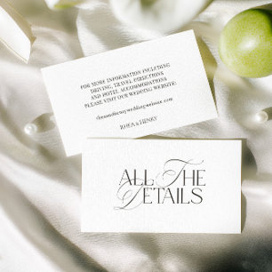 Elegant All The Details Wedding Website Enclosure Card