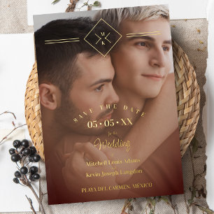 Elegant All Wedding Brown Golden Initials Photo