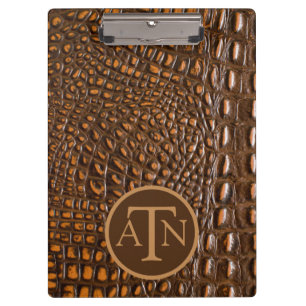 Elegant Alligator Skin Monogram Clipboard