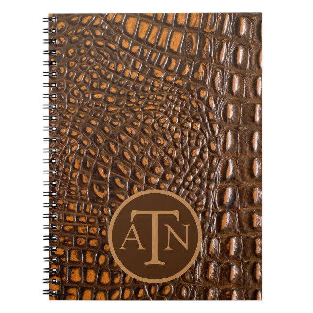 Elegant Alligator Skin Monogram  Notebook (Front)