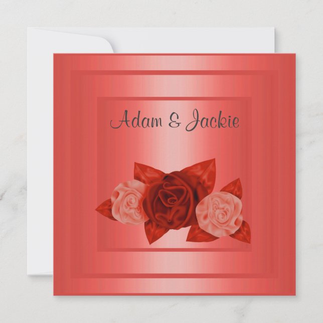 ELEGANT ALLRED ROSES WEDDING INVITATION (Front)