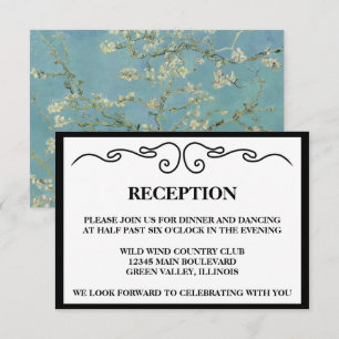 Elegant "Almond Blossom" Wedding Reception Invitation