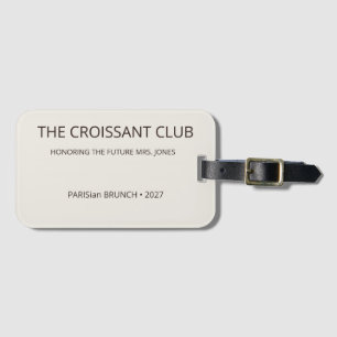 Elegant Almond Croissant Club Destination Luggage Tag