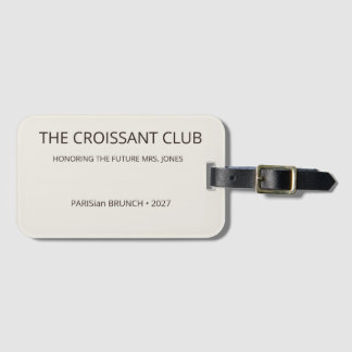 Elegant Almond Croissant Club Destination Luggage Tag