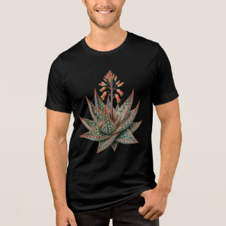 Elegant Aloe Succulent Botanical Illustration Tri-Blend Shirt