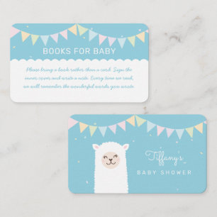 Elegant Alpaca Llama Baby Shower Books For Baby Enclosure Card