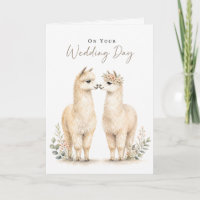 Elegant Alpaca Wedding Card