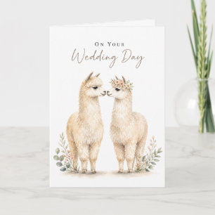 Elegant Alpaca Wedding Card