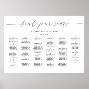 Elegant Alphabetical Wedding Seating Chart