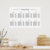 Elegant Alphabetical Wedding Seating Chart Poster (Kitchen)