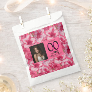 Elegant Amaryllis Milestone Birthday Personalised Favour Bag