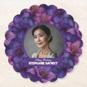 Elegant Amaryllis Women Birthday Gift For Wife Paper Coaster