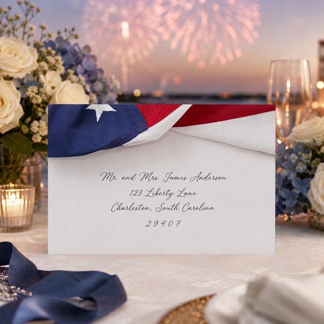 Elegant American Flag Wedding  Envelope (Creator Uploaded)