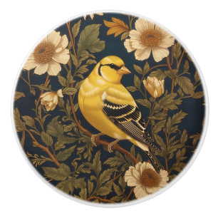 Elegant American Goldfinch Ceramic Knob