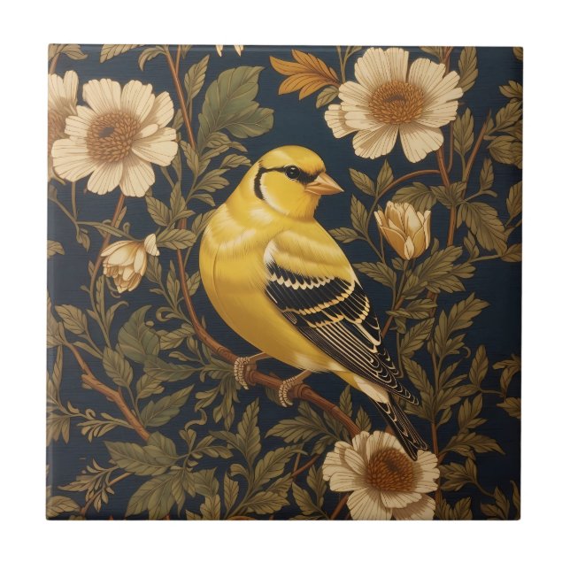 Elegant American Goldfinch  Ceramic Tile (Front)