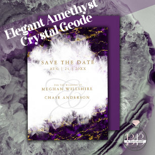 Elegant Amethyst Crystal Geode Invitation