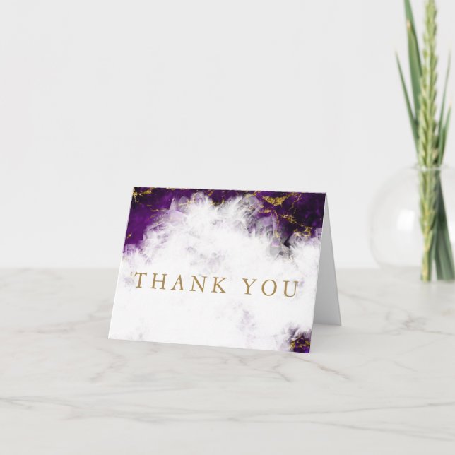 Elegant Amethyst Crystal Geode  Thank You Card (Front)