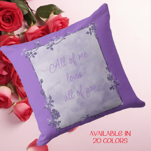 Elegant Amethyst Purple Sparkle Frame Valentine Cushion