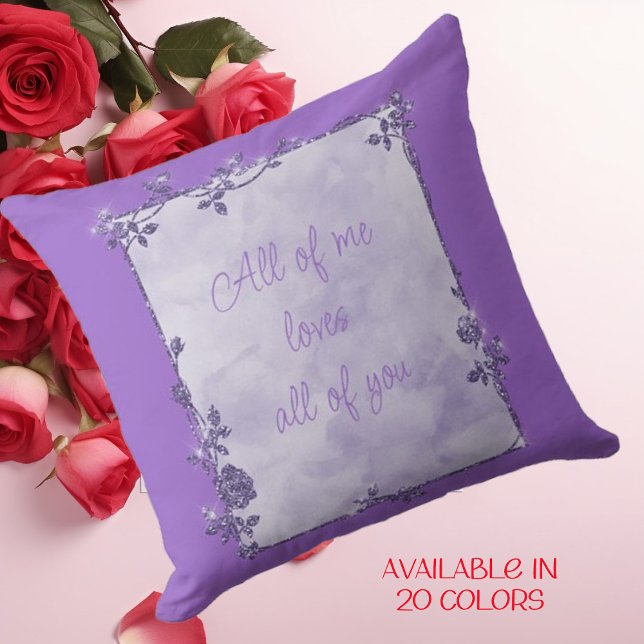 Elegant Amethyst Purple Sparkle Frame Valentine  Cushion (Creator Uploaded)