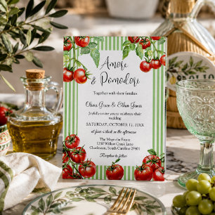 Elegant Amore & Pomodori Italian Wedding Invitation