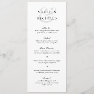 Elegant Ampersand Formal Traditional Wedding Menu