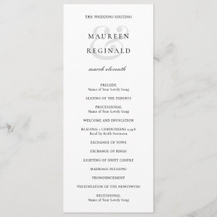 Elegant Ampersand Formal Traditional Wedding Program