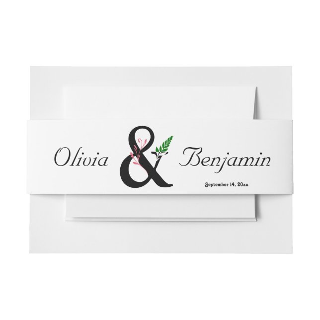 Elegant Ampersand Invitation Belly Band (Front Example)
