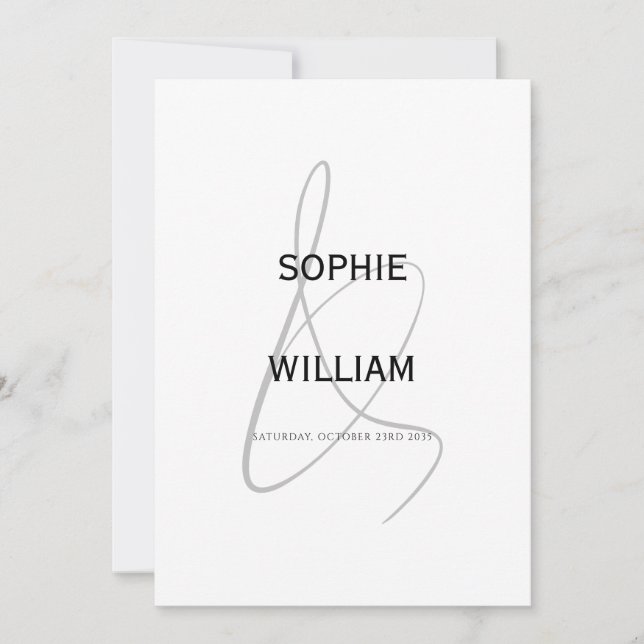 Elegant Ampersand Minimalist Modern Wedding Invitation (Front)