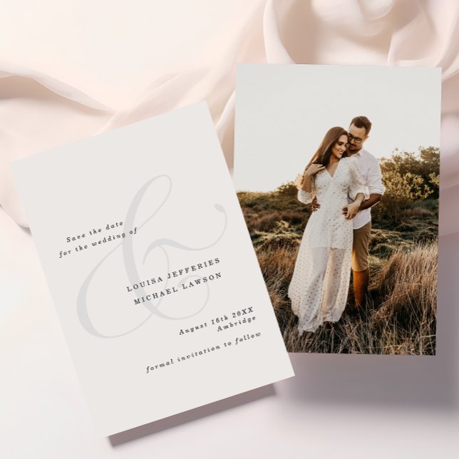 Elegant Ampersand Minimalist Photo Wedding Save The Date (Creator Uploaded)