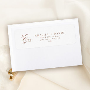 Elegant Ampersand Mocha Wedding Return Address Label