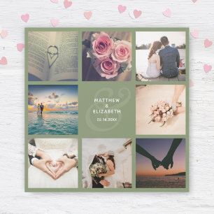 Elegant Ampersand Photo Collage Wedding Thank You