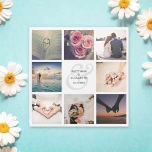 Elegant Ampersand Photo Collage Wedding Thank You