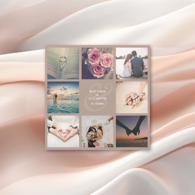 Elegant Ampersand Photo Collage Wedding Thank You (Creator Uploaded)